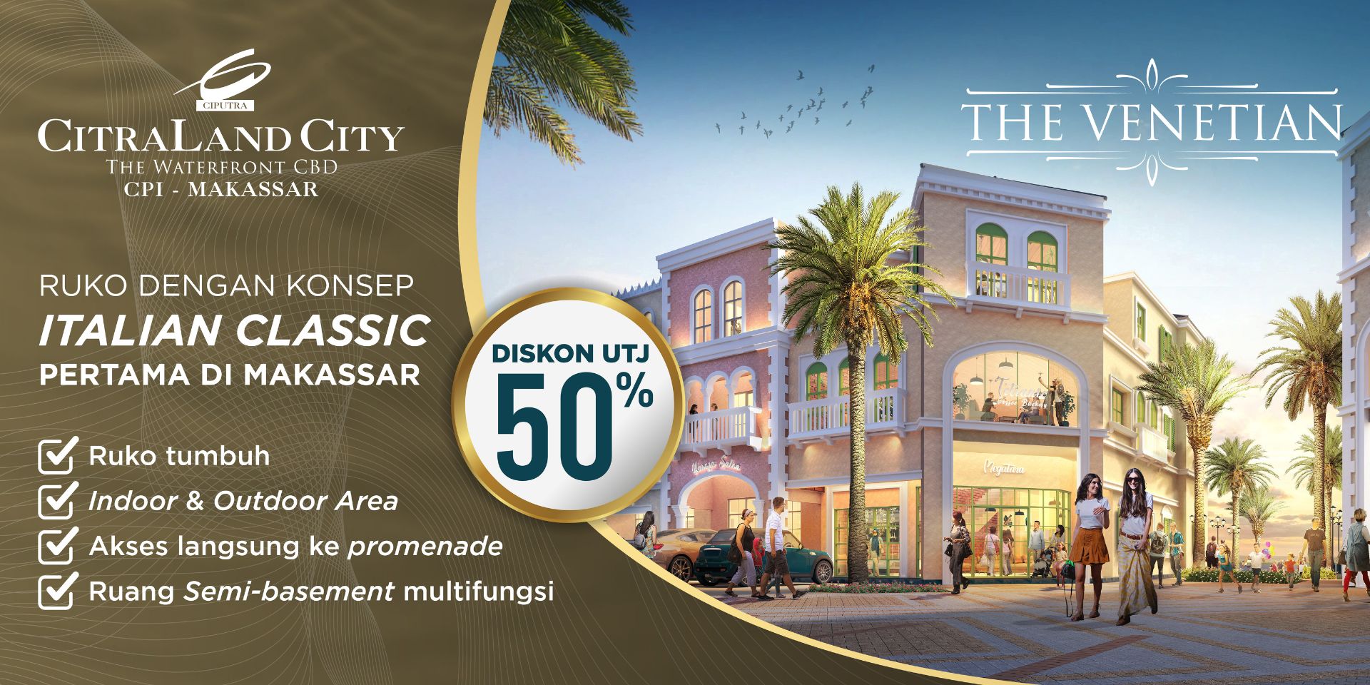 CitraLand City CPI Makassar Ruko dengan Konsep Italian