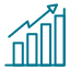 bar chart with increasing bars and a rising line indicating growth over time in a blue color scheme   citraland city center point indonesia   citraland city center point indonesia